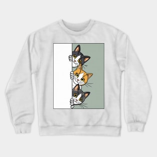Peekaboo Pals: The Curious Cats Crewneck Sweatshirt